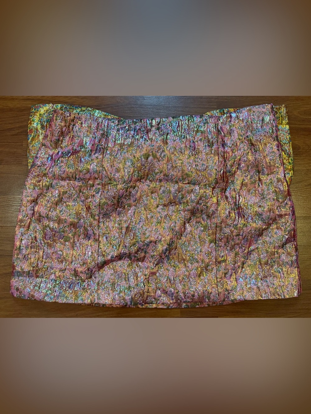 LoveShackFancy Metallic Jacquard Bow Mini Skirt
